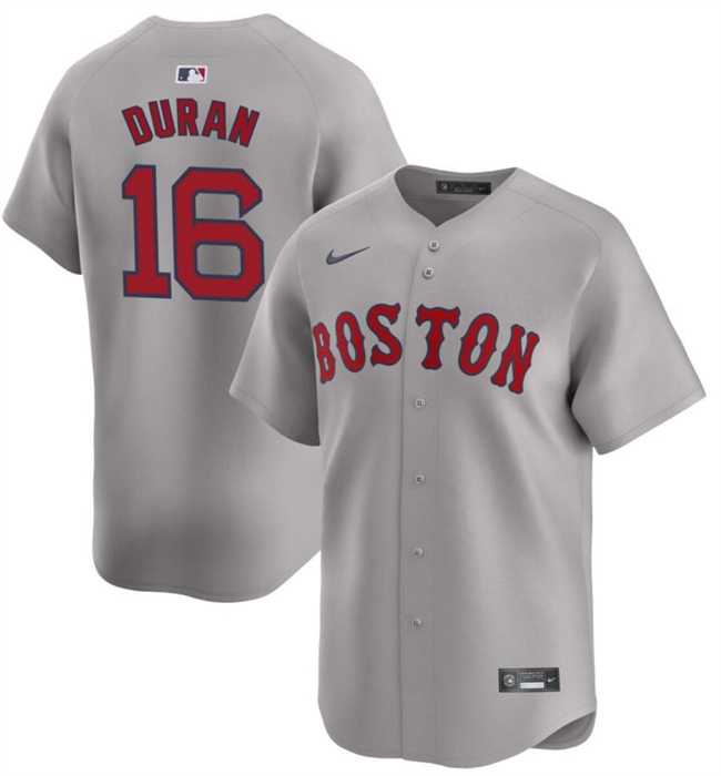 Men%27s Boston Red Sox #16 Jarren Duran Gray 2024 Away Limited Stitched Baseball Jersey Dzhi->baltimore orioles->MLB Jersey